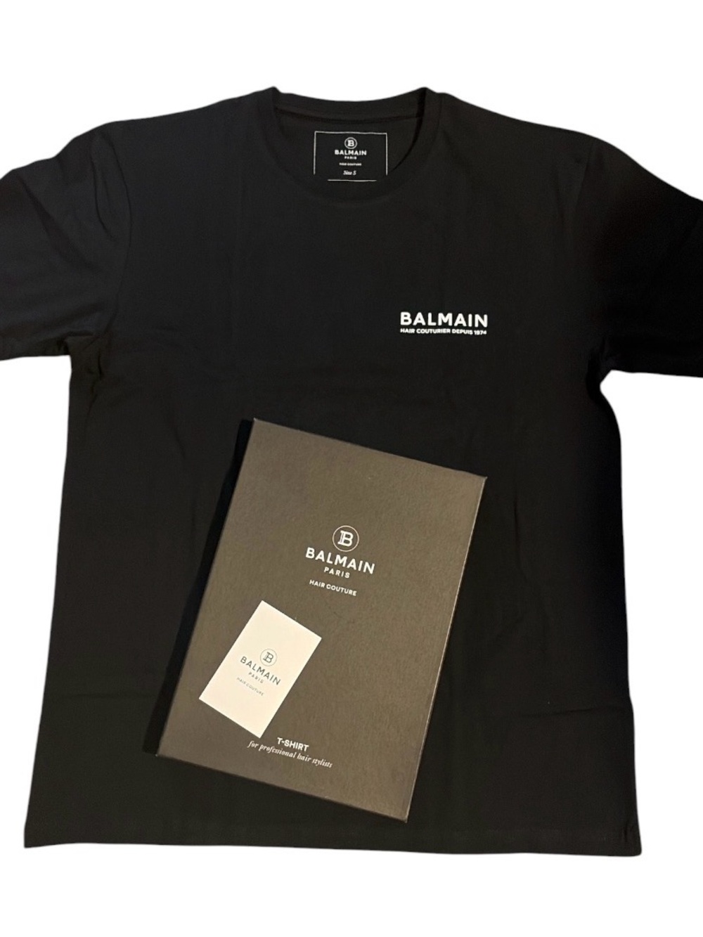 Balmain Paris hair couture Black Tee with Logo